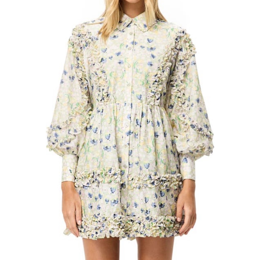 *Last Chance* Elliatt Kendari Long Sleeve Babydoll Dress Multi 🤍 - Picture 5 of 8